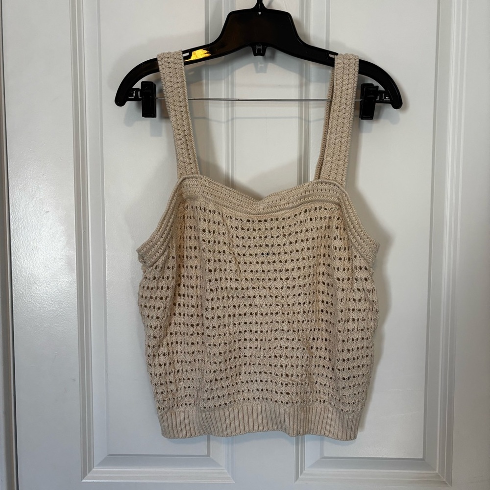 Universal Thread Cream Crochet Tank